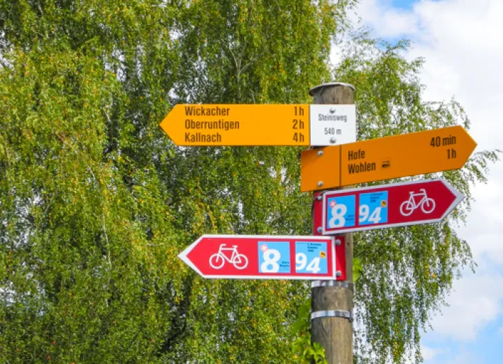 Aare-Radweg, Beschilderung