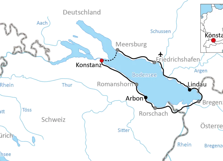 Kurze Fahrradtour um den Bodensee