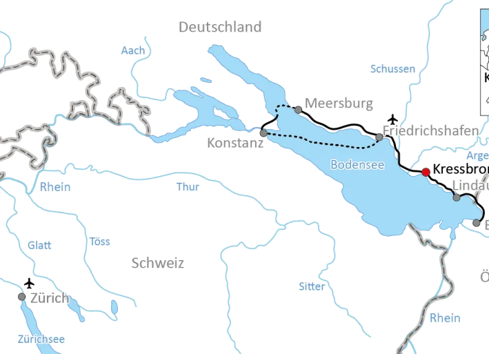 Radfahren und Segeln am Bodensee