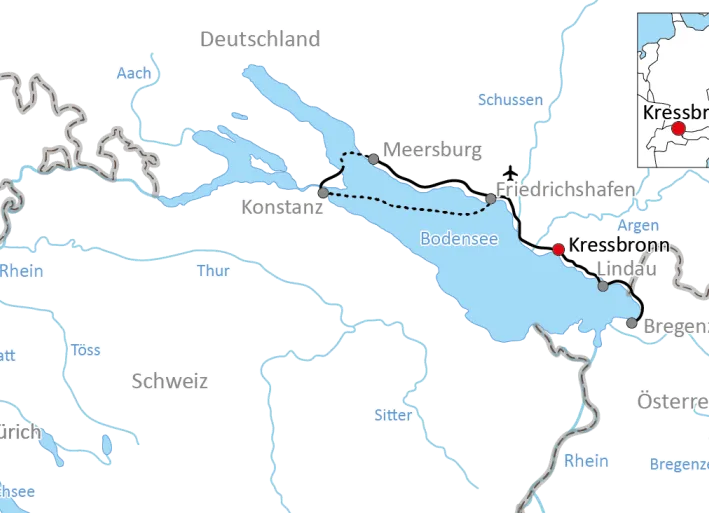 Radfahren und Segeln am Bodensee