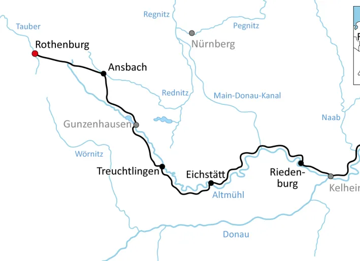 Radtour an der Altmühl von Rothenburg nach Regensburg