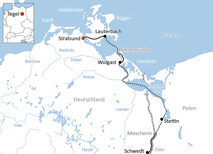 Mit Rad und Schiff an die Ostsee