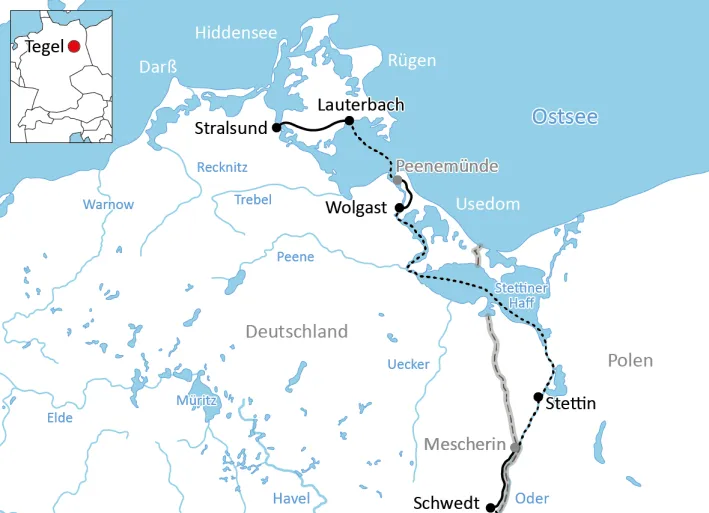 Mit Rad und Schiff an die Ostsee