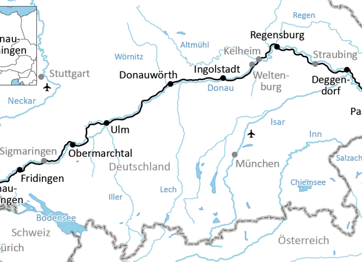 Sportlich mit dem Fahrrad von Donaueschingen nach Passau