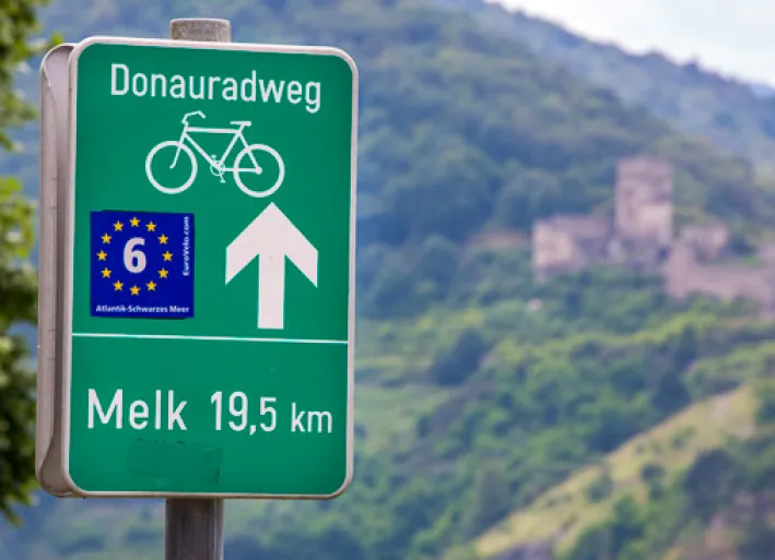 Donau-Radweg Wegweiser