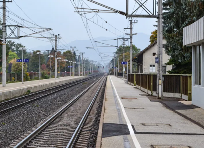 Drau-Radweg, Bahnhof Krumpendorf