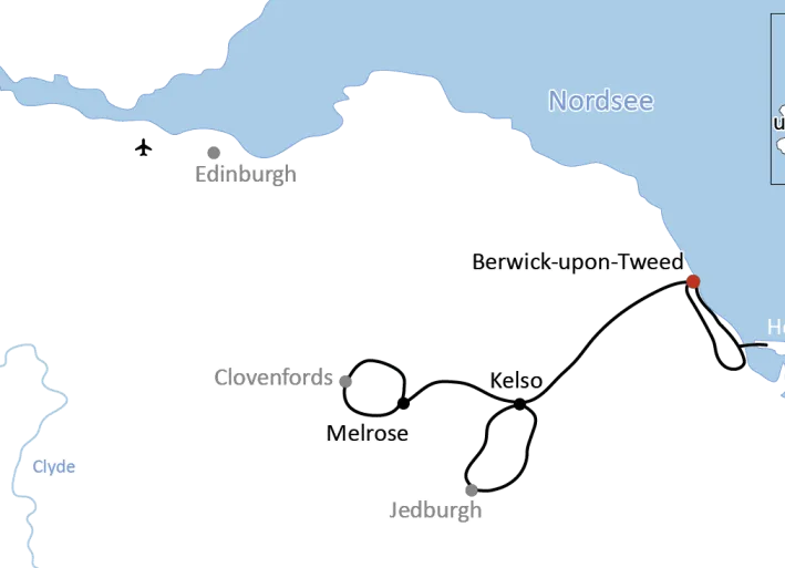 Radtour durch die Scottish Borders
