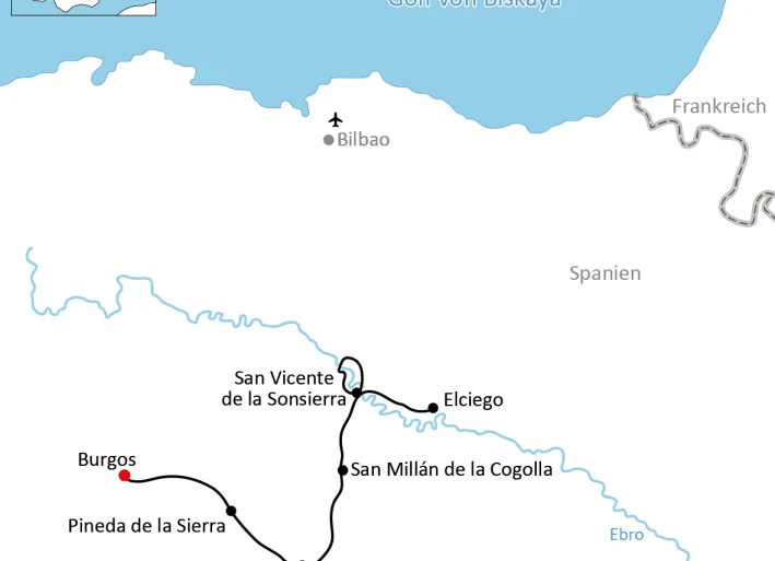 Karte zur Radtour durch La Rioja