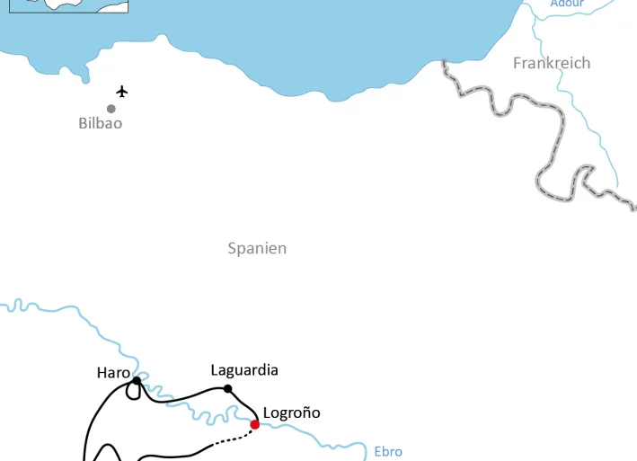 Karte zur Rundtour in La Rioja