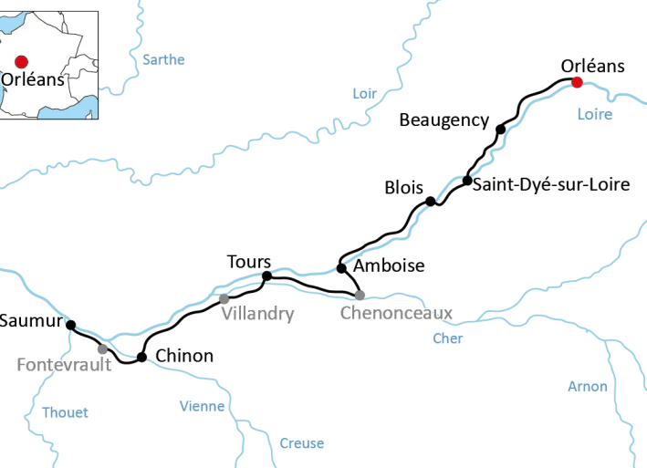 Radtour an der Loire von Orléans nach Saumur