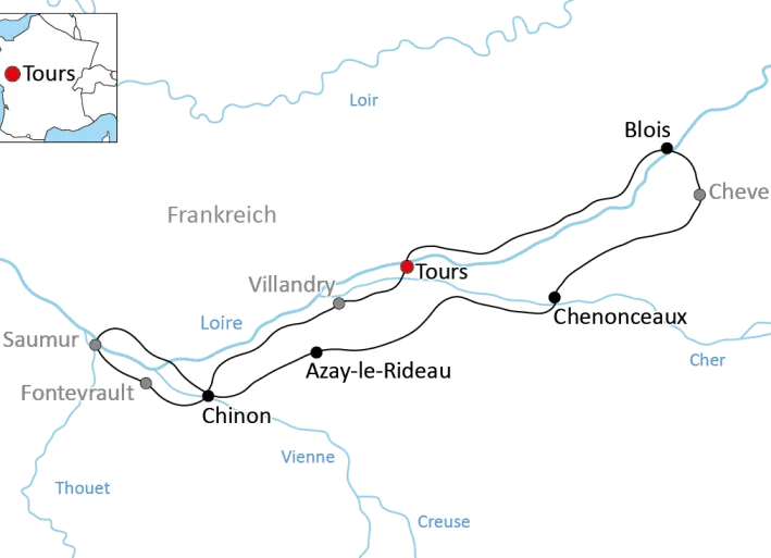 Die Schlösser der Loire per Rad
