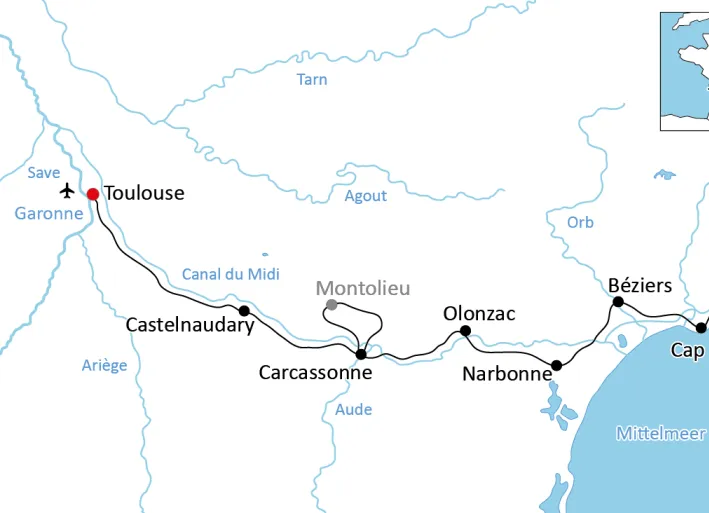 Radurlaub am Canal du Midi