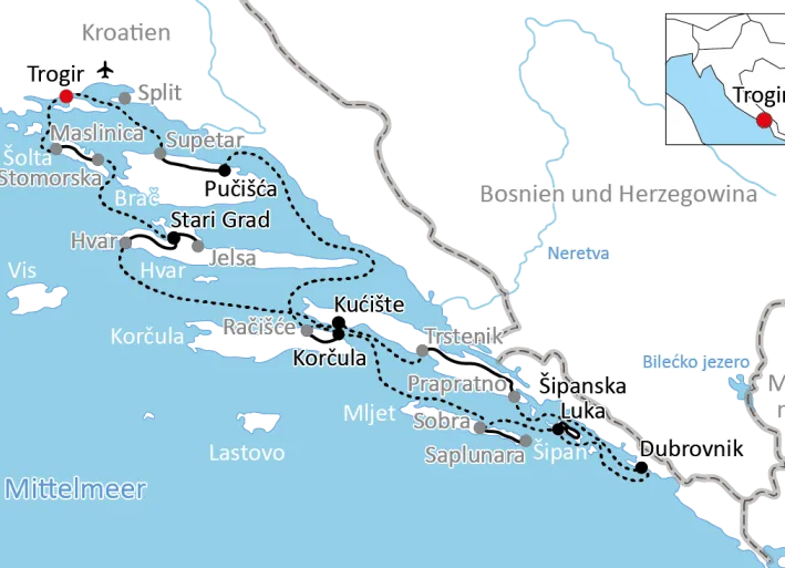 Inselhüpfen in Süd-Dalmatien