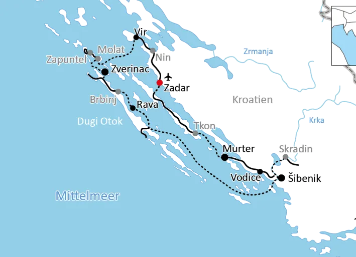 Rad-Kreuzfahrt in die Nationalparks von Dalmatien