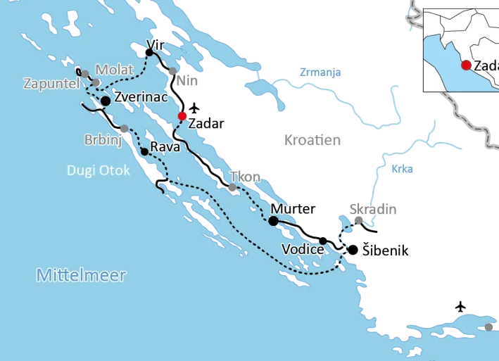 Rad-Kreuzfahrt in die Nationalparks von Dalmatien