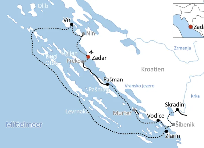 Bade-Kreuzfahrt in Dalmatien