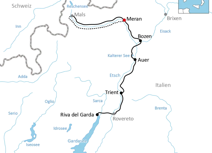 Radtour von Meran zum Gardasee