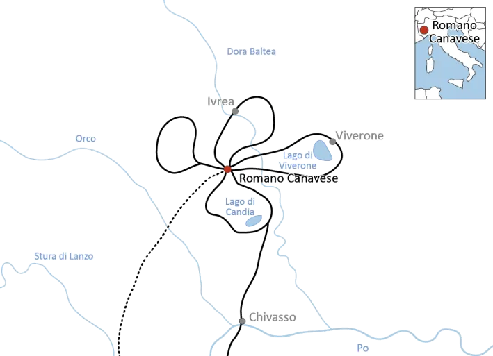 Stern-Radtour im Piemont