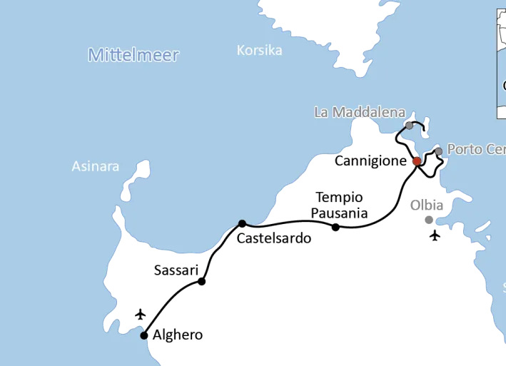 Radtour in Nord-Sardinien