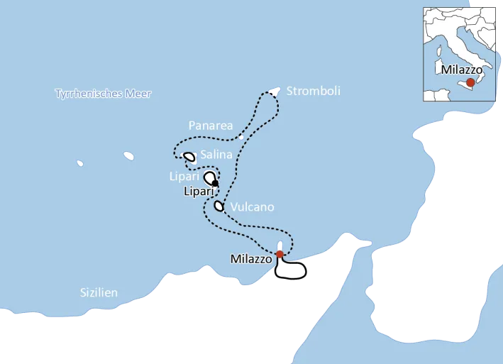 Mit Rad und Schiff von Sizilien zu den Liparischen Inseln