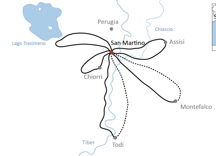 Stern-Radtour in Umbrien