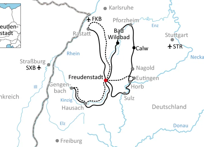 Karte zur 5-Täler-Radtour im Schwarzwald