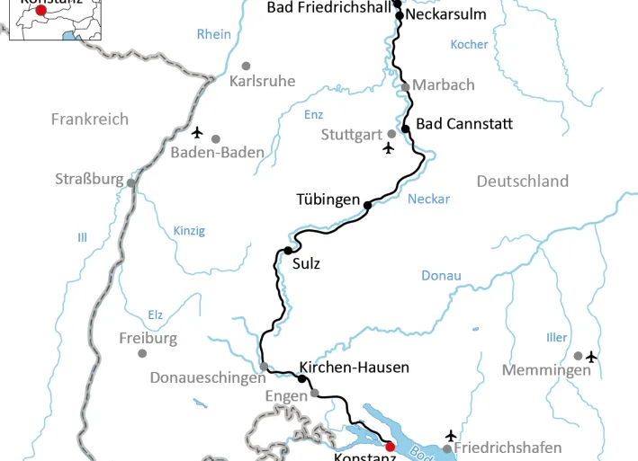 Der Neckar-Radweg sportlich