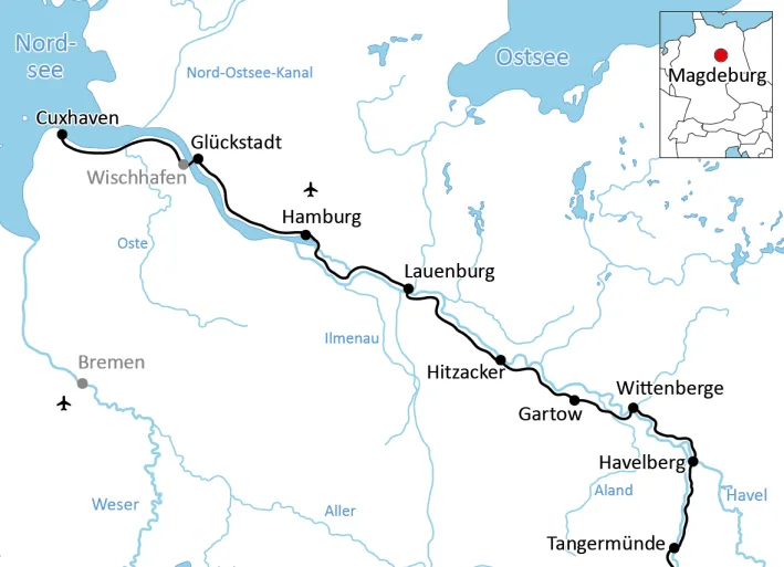 Radtour an der Elbe von Magdeburg nach Cuxhaven