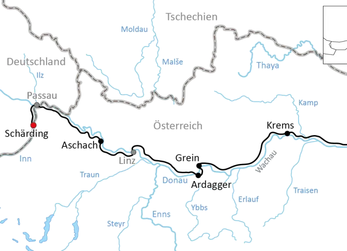 Sportliche Radtour an der österreichischen Donau