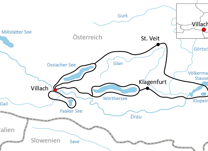 Radtour rund um die Kärntner Seen