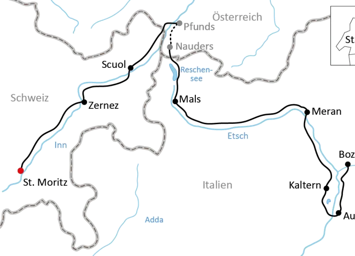 Radtour vom Engadin nach Südtirol
