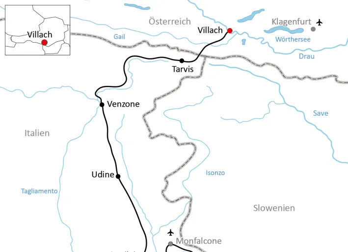 Radtour von Villach über Grado nach Triest