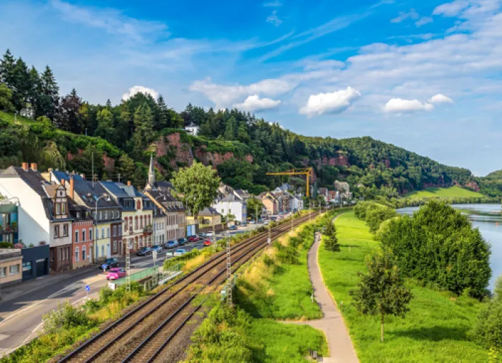 Saar-Radweg, Bahnlinie in Trier