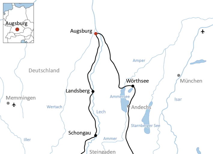 Radtour von Augsburg zum Schloss Neuschwanstein