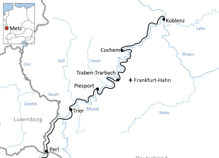 Radtour an der Mosel von Metz nach Koblenz