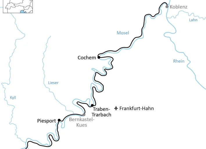 Karte zum Moselradweg in Rheinland-Pfalz