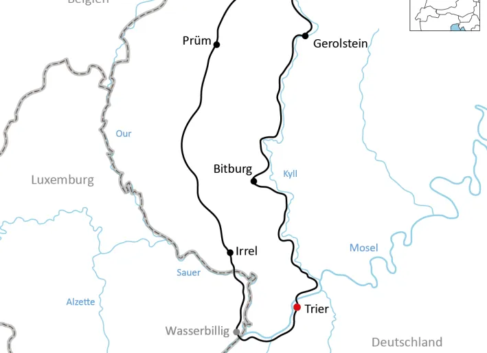 Karte zum Kyll-Radweg
