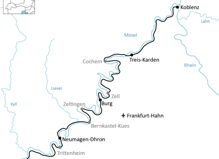 Karte zur Mosel Winzertour
