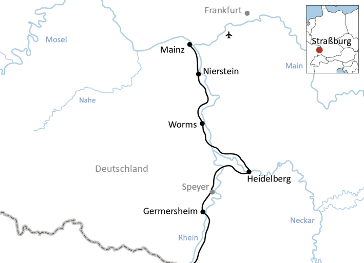 Radtour am Rhein von Straßburg nach Mainz