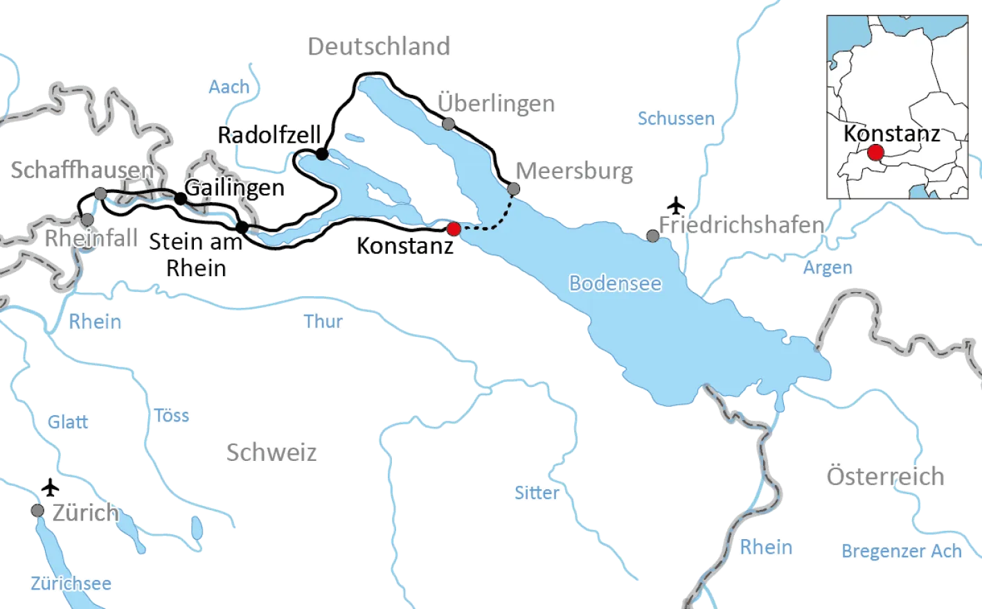 Radtour um den Untersee und zum Rheinfall