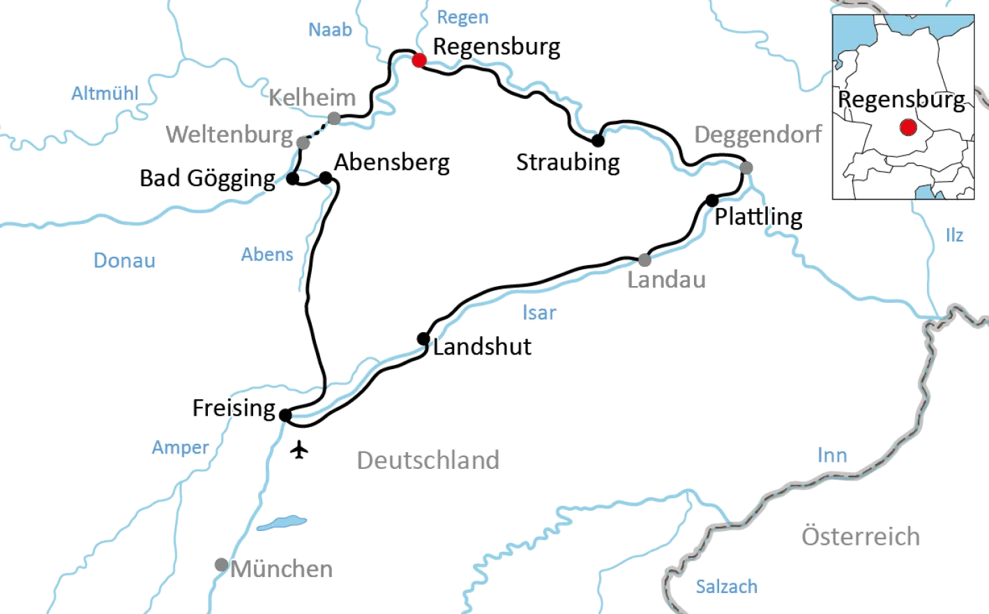 Karte zur Hopfentour