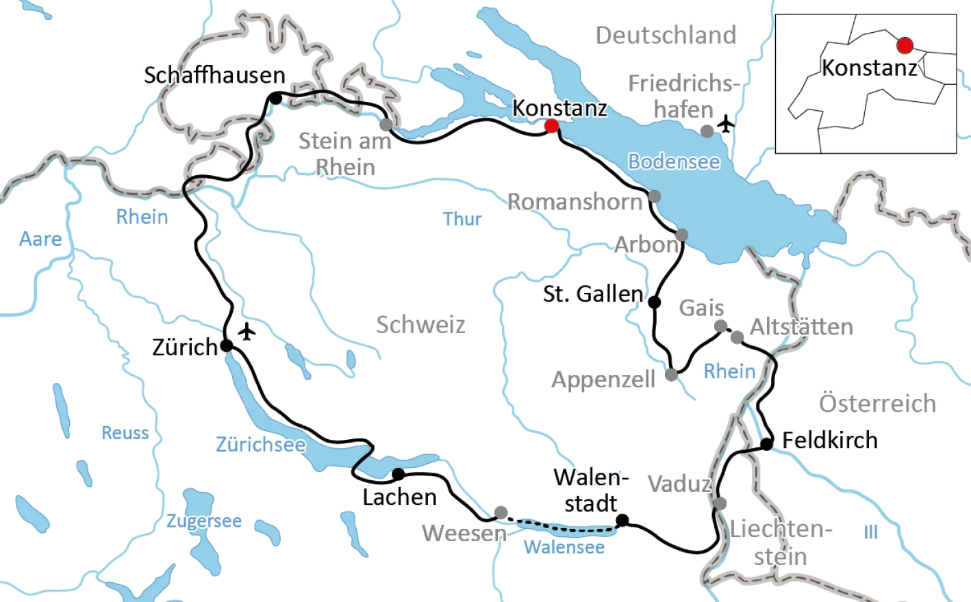 Die Schweizer Seen-Route