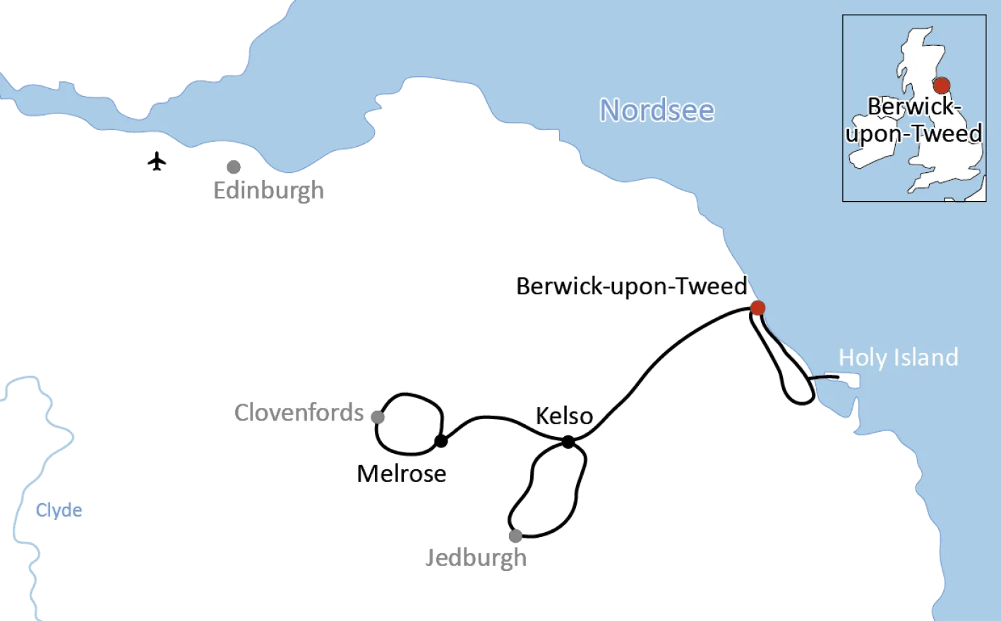 Radtour durch die Scottish Borders
