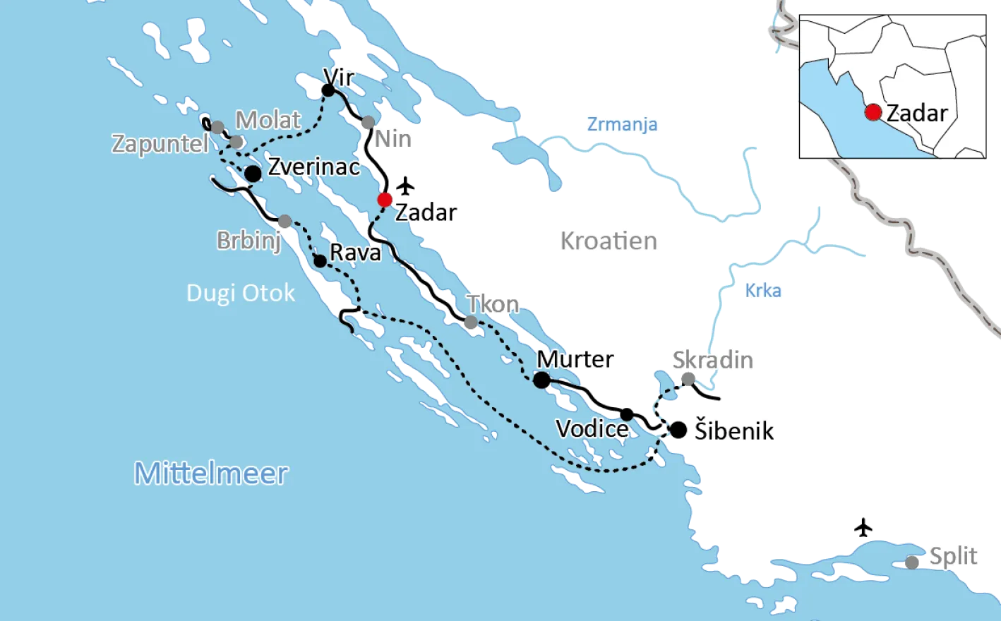 Rad-Kreuzfahrt in die Nationalparks von Dalmatien