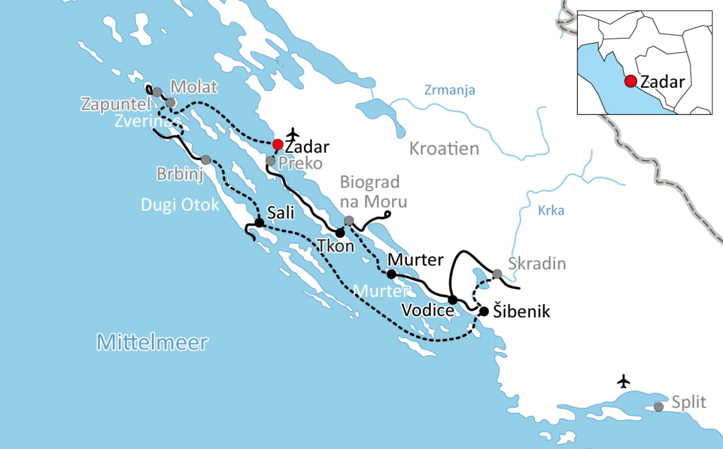 Rad-Kreuzfahrt in die Nationalparks von Dalmatien
