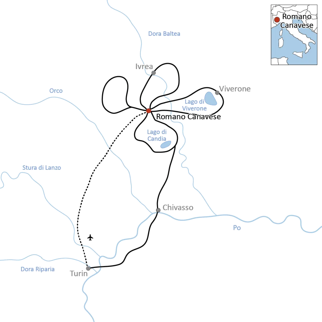 Stern-Radtour im Piemont