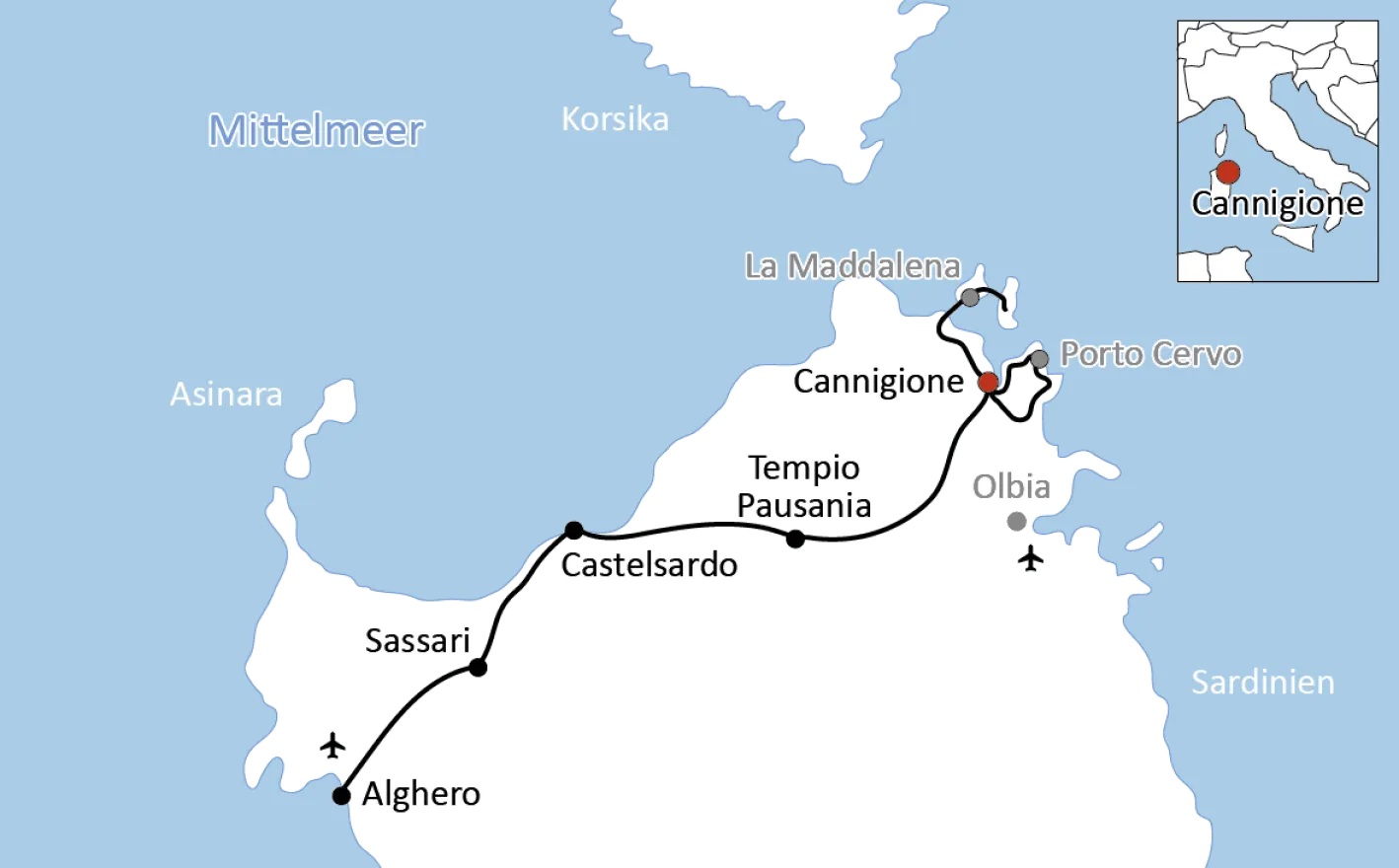 Radtour in Nord-Sardinien