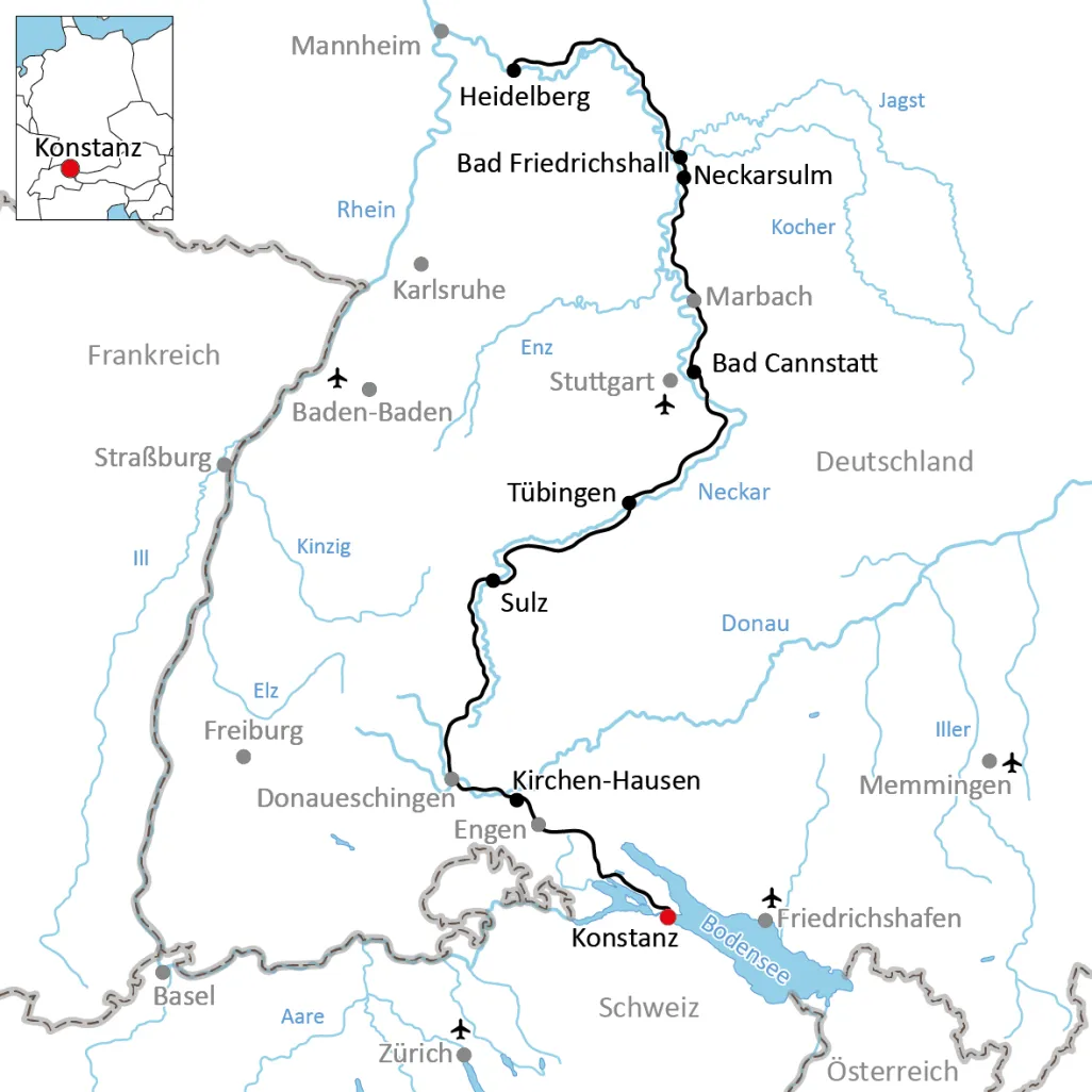 Die sportliche Neckar Radtour