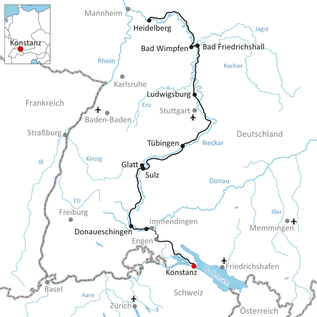 Die sportliche Neckar Radtour