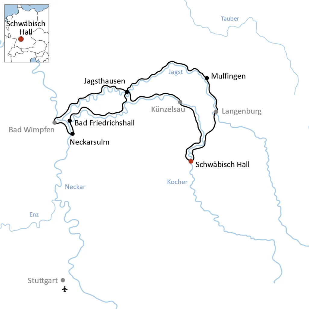 Der Kocher-Jagst-Radweg